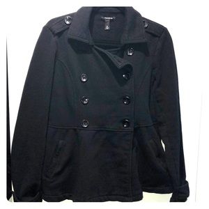 Black Cotton Soft Peacoat- Torrid Size 0